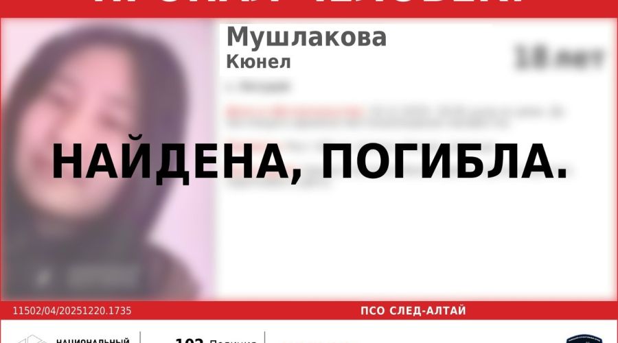 Ориентировка на Кюнел Мушлакову