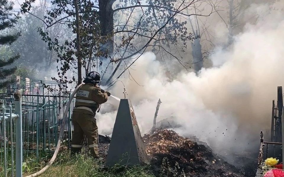На кладбище в алтайском селе вспыхнул пожар (обновлено) - Новости Банкфакс, 09.06.2026