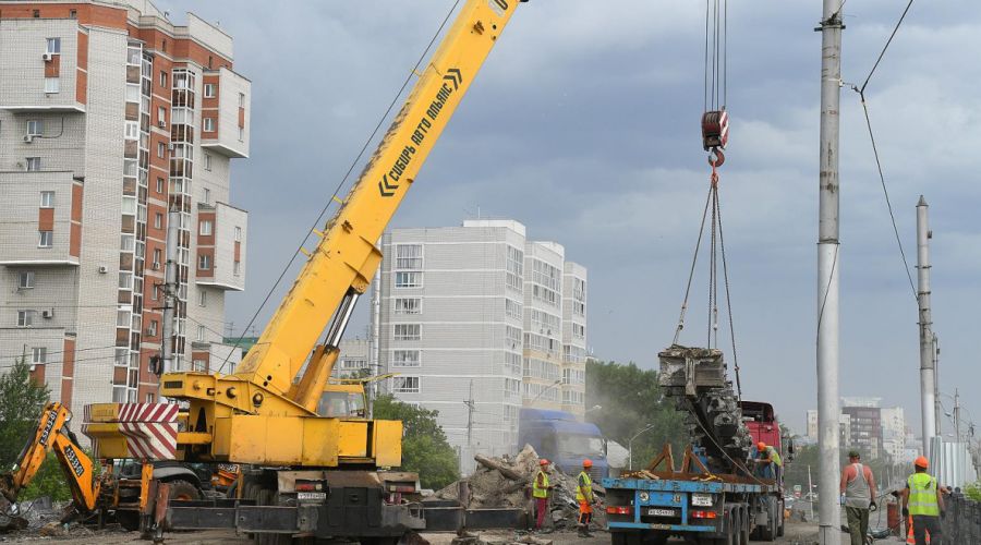 Демонтаж моста в Барнауле 15.06.2022